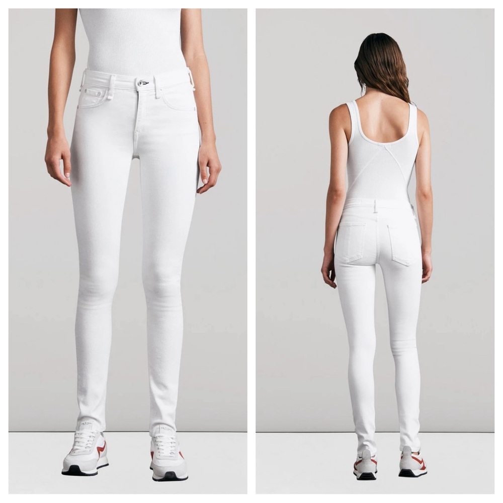 Rag & Bone 🤍 Cate Mid Rise Skinny Jeans in White Size 26